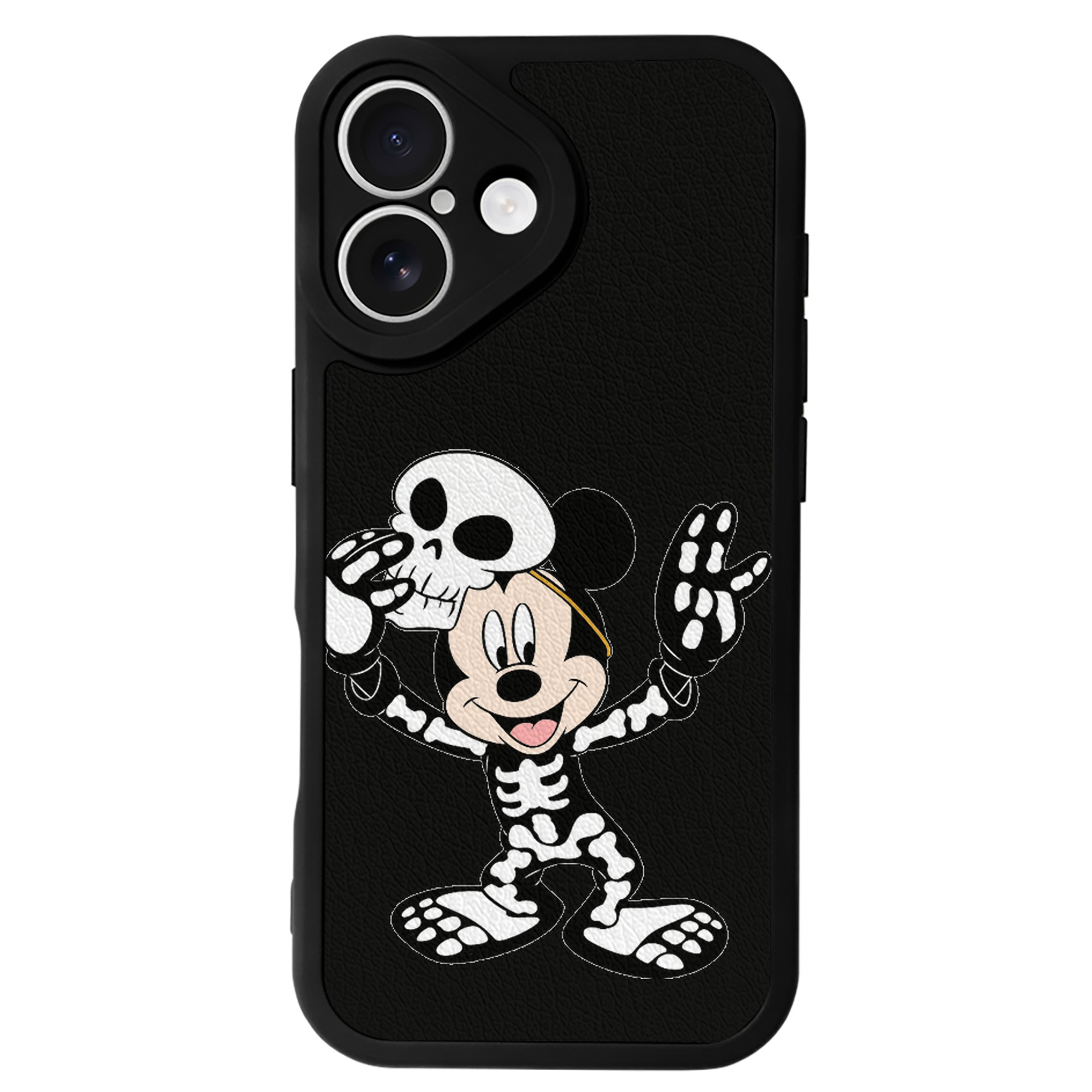 （画像用） ミッキーマウス Mickey Mouse 【iPhone 16シリーズ対応】シリコンスマホケース（レザー調） 材質：シリコン